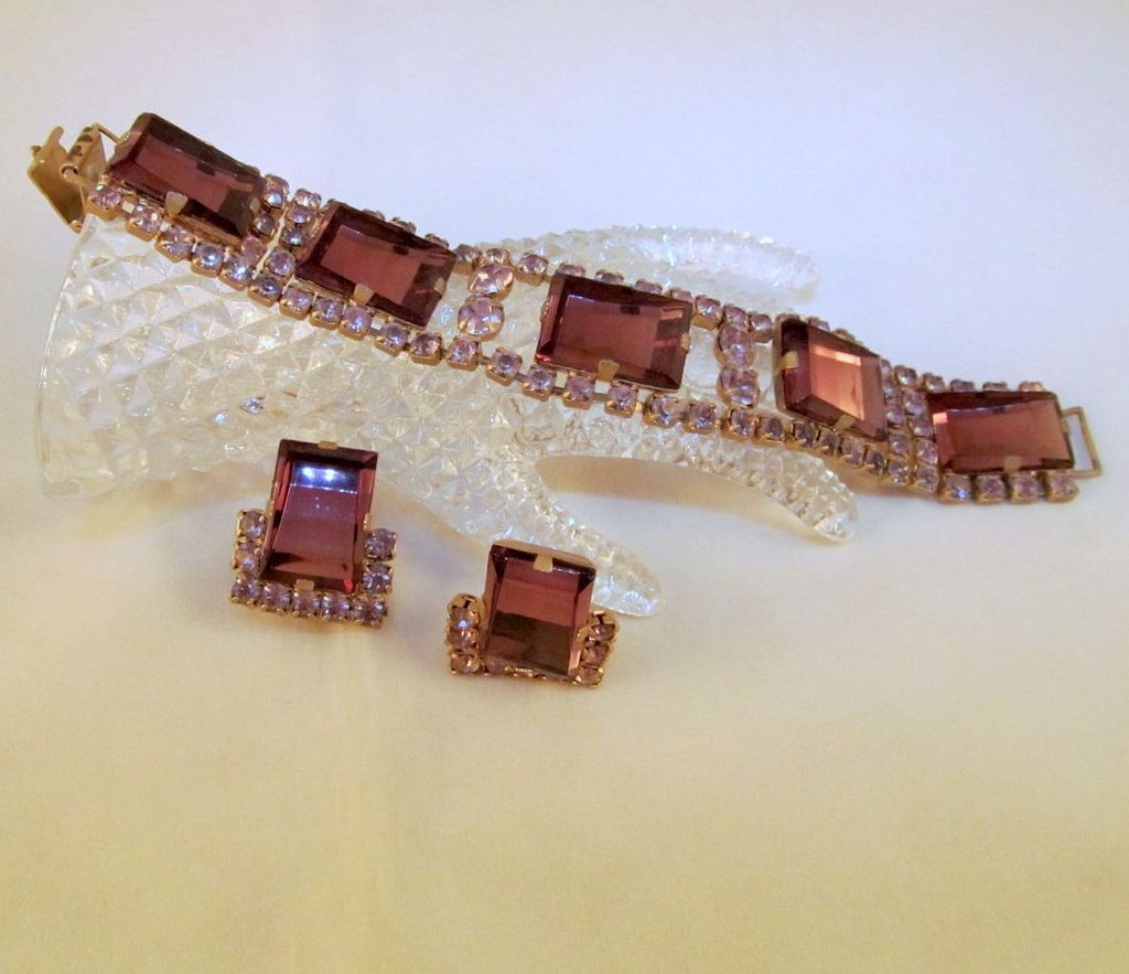 Amethyst Purple Geometric Stones Bracelet & Earrings Set Amethyst Purple Geometric Stones Bracelet & Earrings Set