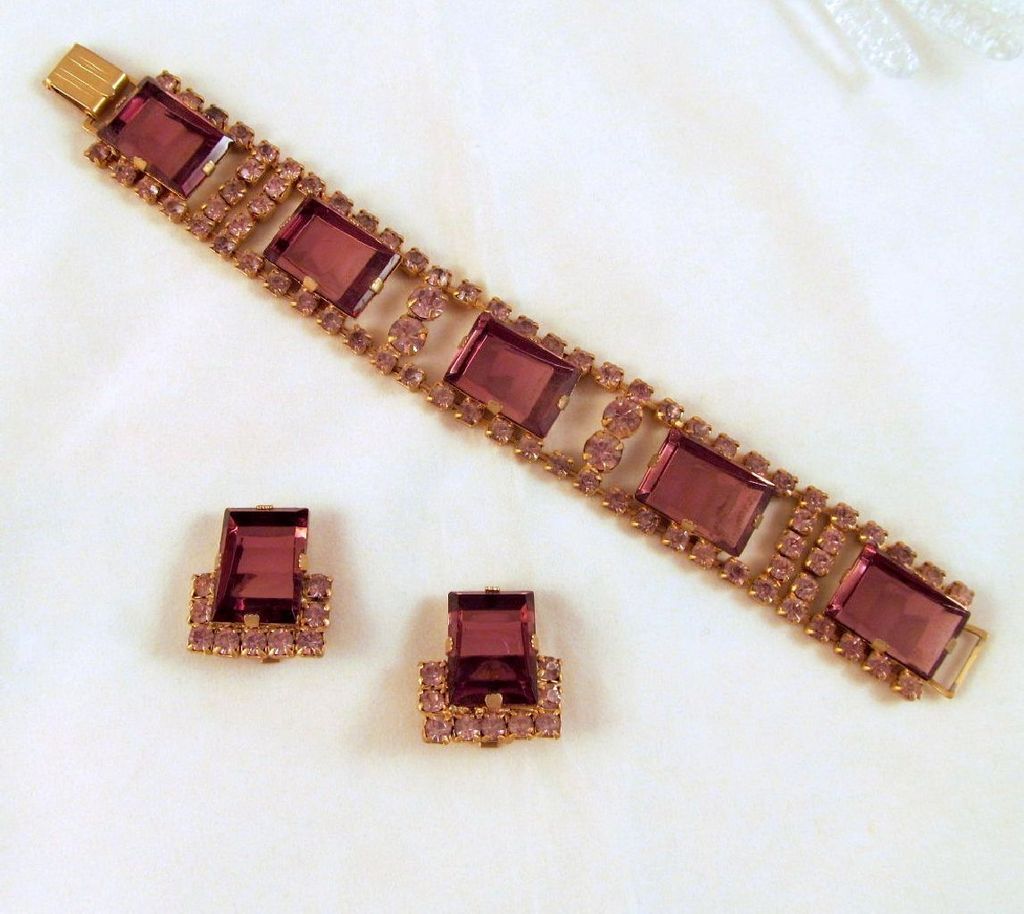 Amethyst Purple Geometric Stones Bracelet & Earrings Set Amethyst Purple Geometric Stones Bracelet & Earrings Set