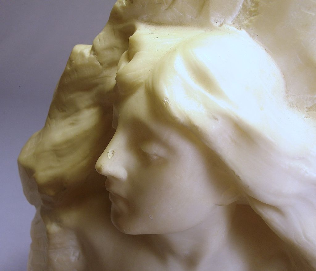 Rare Art Nouveau Carved Alabaster Nude Sculpture**Signed c1900 Rare Art Nouveau Carved Alabaster Nude Sculpture**Signed c1900