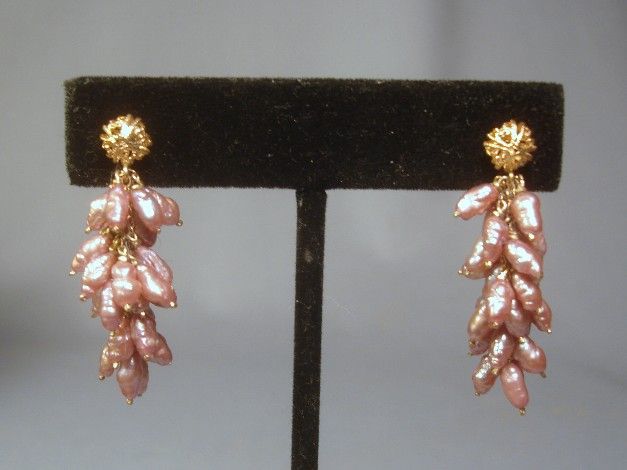 14k & Pink/Mauve Freshwater Pearl Dangle Earrings... Lovely!! 14k & Pink/Mauve Freshwater Pearl Dangle Earrings... Lovely!!