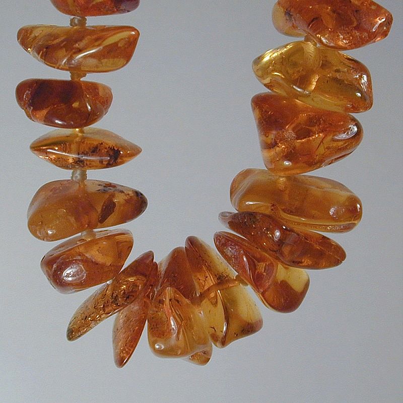 Vintage Baltic Honey Amber Natural Nugget Necklace w/ Inclusions Vintage Baltic Honey Amber Natural Nugget Necklace w/ Inclusions