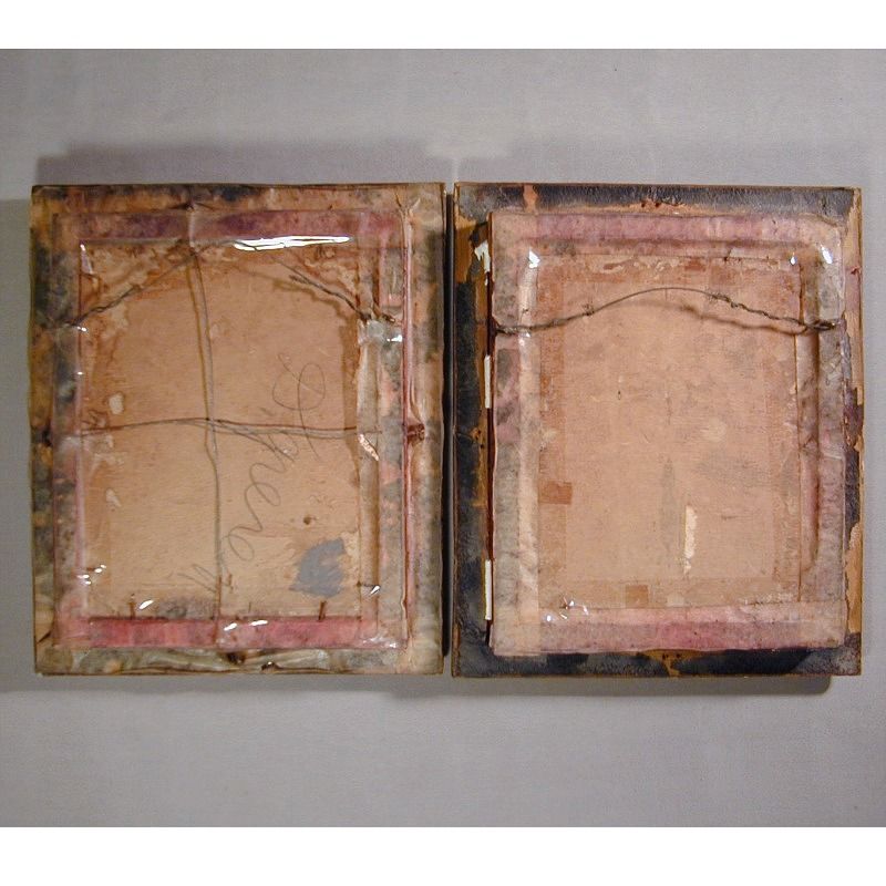 Pair of Old German Jasperware Plaques In Shadow Box Frames Pair of Old German Jasperware Plaques In Shadow Box Frames