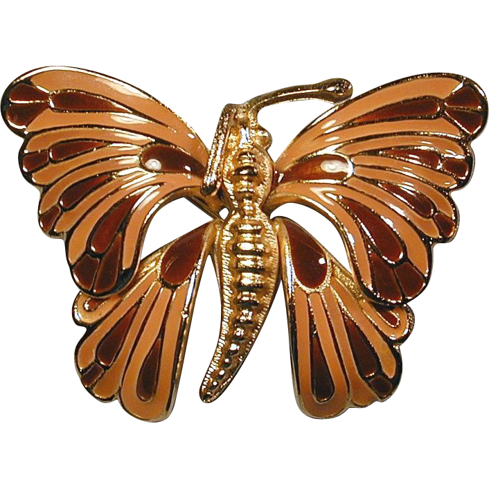 Christian Dior Germany Enamel Goldtone BUTTERFLY Pin from