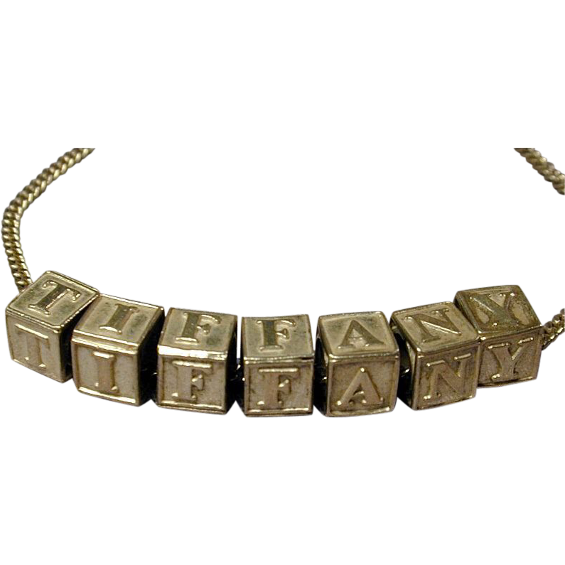 Is Your Name TIFFANY? - Sterling Silver Letter Blocks Necklace Is Your Name TIFFANY? - Sterling Silver Letter Blocks Necklace