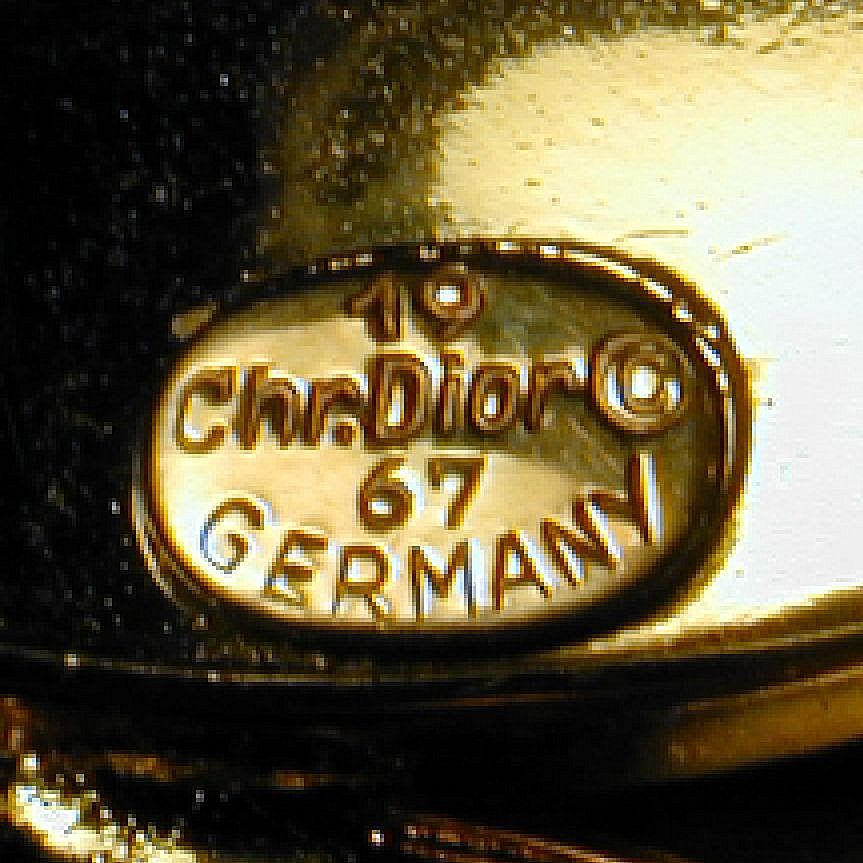 Vintage 1967 CHR. DIOR Germany Overlapping GoldTone Pin Brooch from