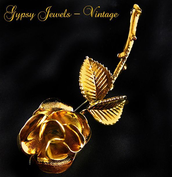 Vintage golden Rose Pin Vintage golden Rose Pin