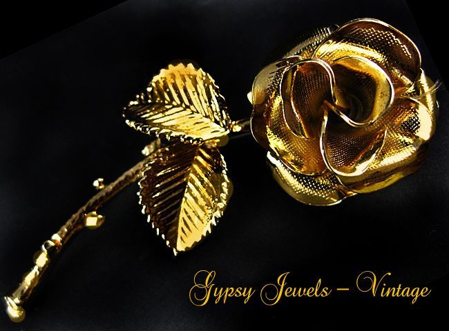 Vintage golden Rose Pin Vintage golden Rose Pin