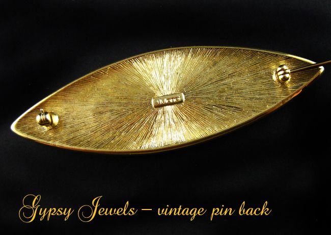 Vintage Monet Blue and Gold herringbone etched Pin Vintage Monet Blue and Gold herringbone etched Pin