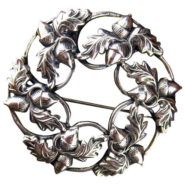 Vintage Danecraft Sterling Acorn and Oak Leaf Brooch Vintage Danecraft Sterling Acorn and Oak Leaf Brooch