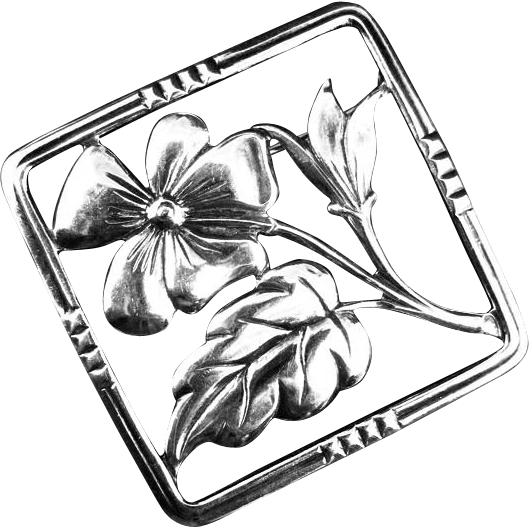 Early Danecraft/Felch & Co Sterling Silver Periwinkle Blossom Brooch/Pin Early Danecraft/Felch & Co Sterling Silver Periwinkle Blossom Brooch/Pin