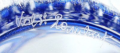 c.1930s 40s Val St. Saint Lambert Blue Overlay Cut Crystal Vase c.1930s 40s Val St. Saint Lambert Blue Overlay Cut Crystal Vase