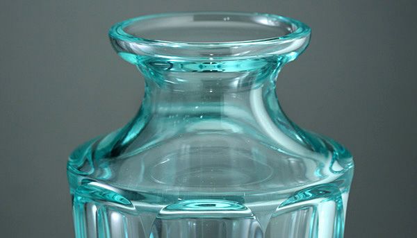 1957 Moser Beryl Facet Cut Crystal Vase 1957 Moser Beryl Facet Cut Crystal Vase