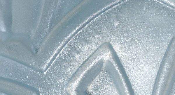 Late 1920s Early 1930s Large Pierre D'Avesn Lorrain (Paul Daum) Relief Moulded Molded Glass Fish Vase With Blue Patina Late 1920s Early 1930s Large Pierre D'Avesn Lorrain (Paul Daum) Relief Moulded Molded Glass Fish Vase With Blue Patina