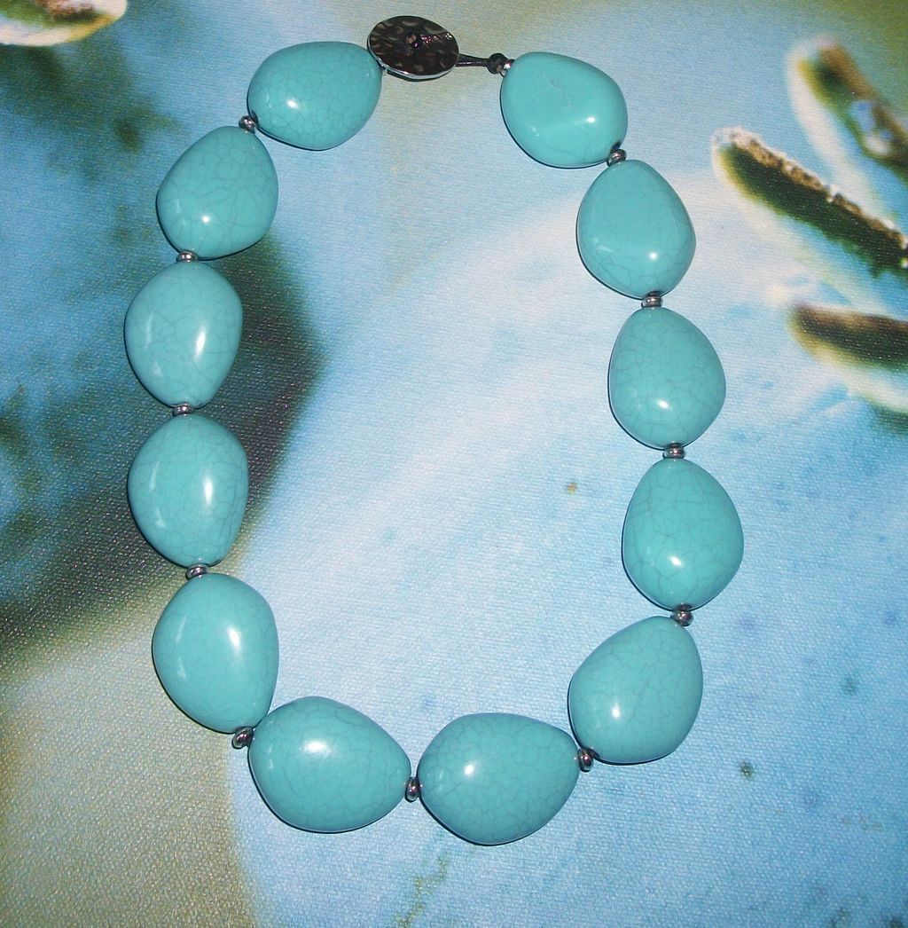 Beautiful Large Turquoise Nugget Ralph Lauren Necklace Beautiful Large Turquoise Nugget Ralph Lauren Necklace
