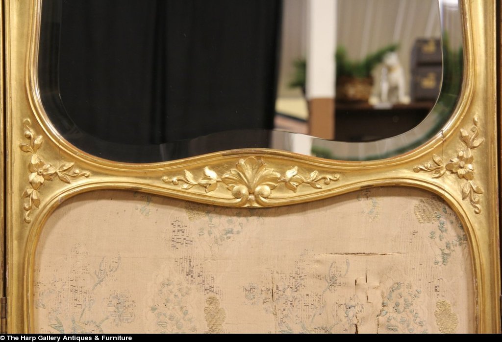 Folies Bergere Gold 1880's Antique French Dressing Screen Folies Bergere Gold 1880's Antique French Dressing Screen