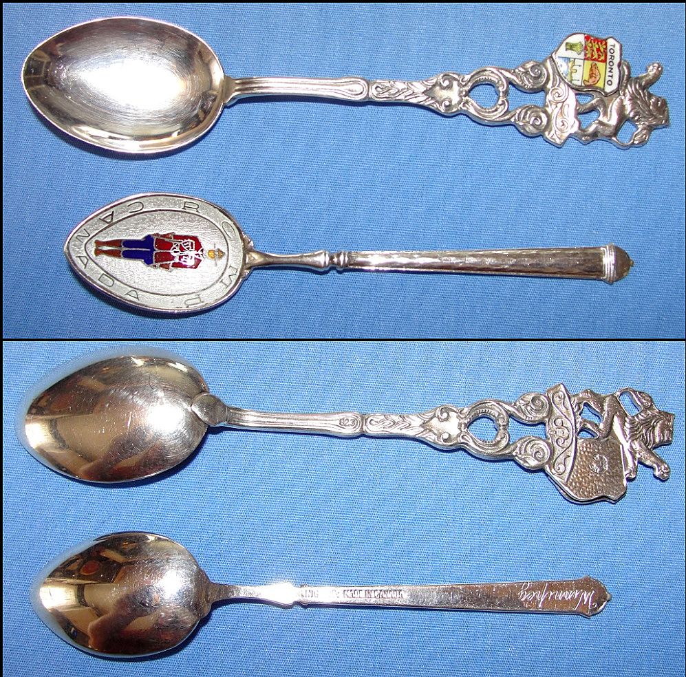 Set of 8 vintage sterling silver souvenir spoons - Canadian cities Set of 8 vintage sterling silver souvenir spoons - Canadian cities