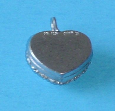 Vintage Sterling Puffy Heart with Rhinestones Locket Pendant Vintage Sterling Puffy Heart with Rhinestones Locket Pendant