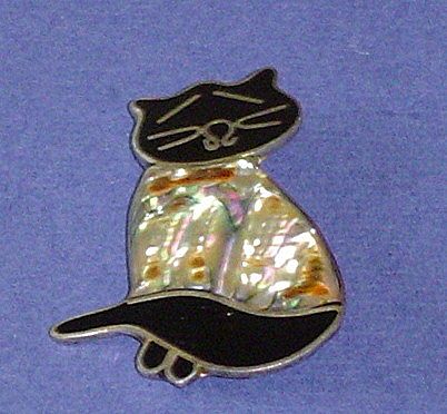 Vintage Mexican Cat Brooch Vintage Mexican Cat Brooch