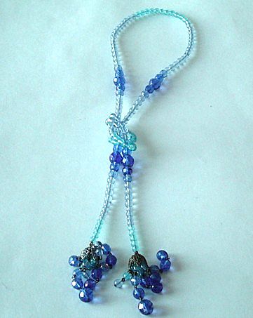 Vintage Czech Blue Flapper Necklace c1920 Vintage Czech Blue Flapper Necklace c1920