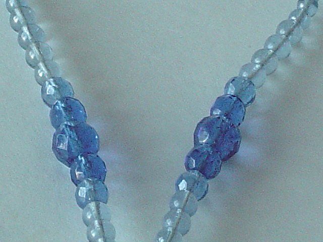 Vintage Czech Blue Flapper Necklace c1920 Vintage Czech Blue Flapper Necklace c1920