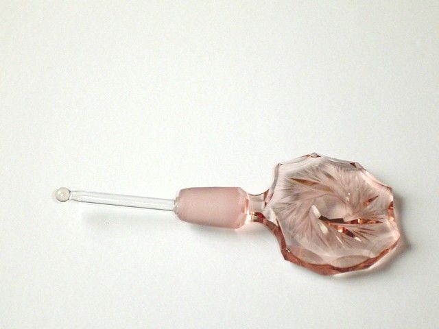 Antique Pink Cut Crystal Perfume Bottle Antique Pink Cut Crystal Perfume Bottle