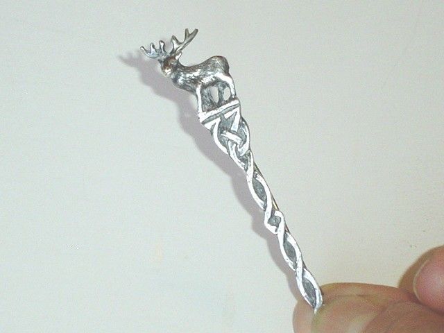 Antique Sterling Scottish Celtic Brooch with Stag Hallmarked Antique Sterling Scottish Celtic Brooch with Stag Hallmarked