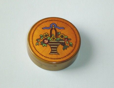 Deco French Guilloche and Champleve Enamel Compact Box Deco French Guilloche and Champleve Enamel Compact Box