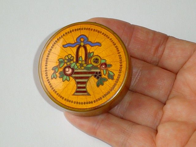 Deco French Guilloche and Champleve Enamel Compact Box Deco French Guilloche and Champleve Enamel Compact Box