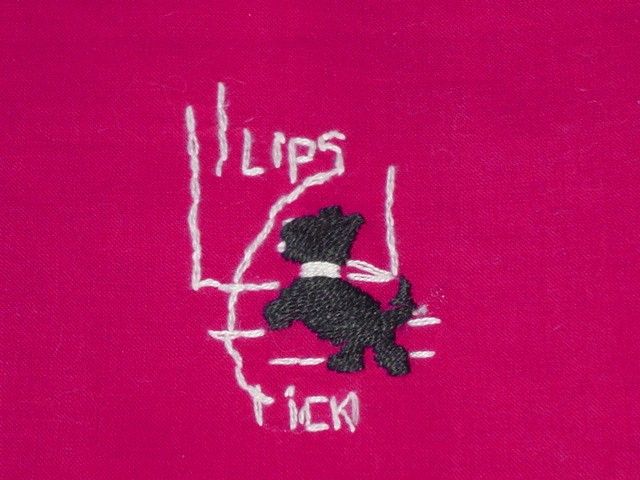 Vintage Lipstick Finger Towel with Scottie Vintage Lipstick Finger Towel with Scottie