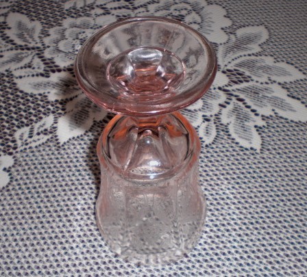 Indiana Glass Pink Water Goblets "Recollection" Pattern Indiana Glass Pink Water Goblets "Recollection" Pattern