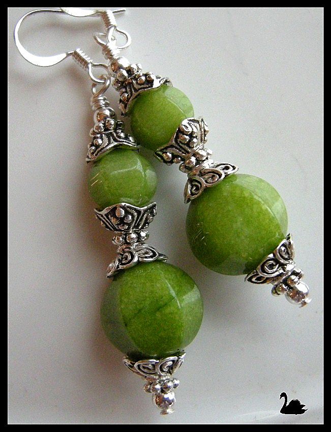 Apple Green Candy Jade Dangle Earrings Apple Green Candy Jade Dangle Earrings