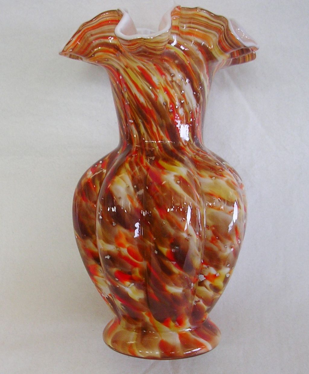 Fenton Vasa Murrhina Cased Art Glass Vase from hiddeninthehills on Ruby