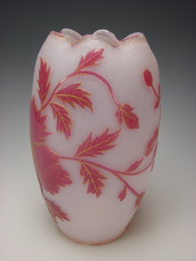 Art Nouveau French Legras/Mont Joye Cameo Gilt Glass Vase c1900 Art Nouveau French Legras/Mont Joye Cameo Gilt Glass Vase c1900
