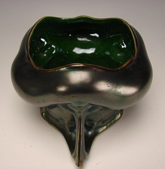 Art Nouveau Iridescent Austrian Heliosine Ware Pottery Vase Art Nouveau Iridescent Austrian Heliosine Ware Pottery Vase