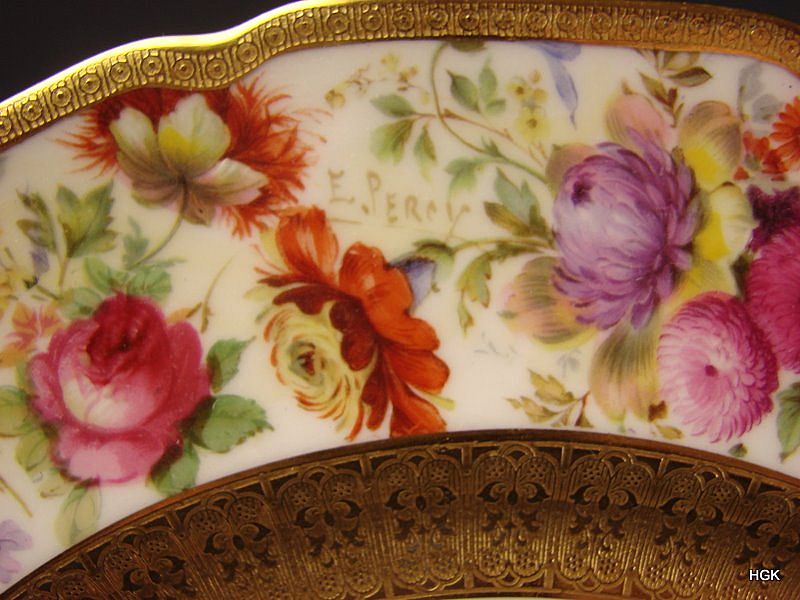 BEST Royal Doulton Hand Painted Elegant FLOWER Dinner Plates BEST Royal Doulton Hand Painted Elegant FLOWER Dinner Plates