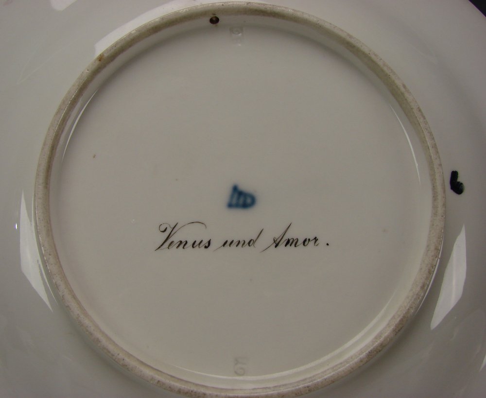 Antique 19c Royal Vienna Hand Painted Porcelain Venus and Amor Plate Antique 19c Royal Vienna Hand Painted Porcelain Venus and Amor Plate