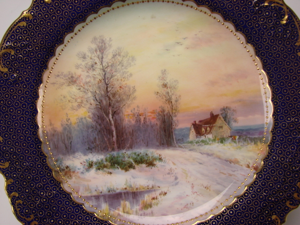 Antique Minton China Signed J Dean Scenic Landscape Portrait Plate Antique Minton China Signed J Dean Scenic Landscape Portrait Plate
