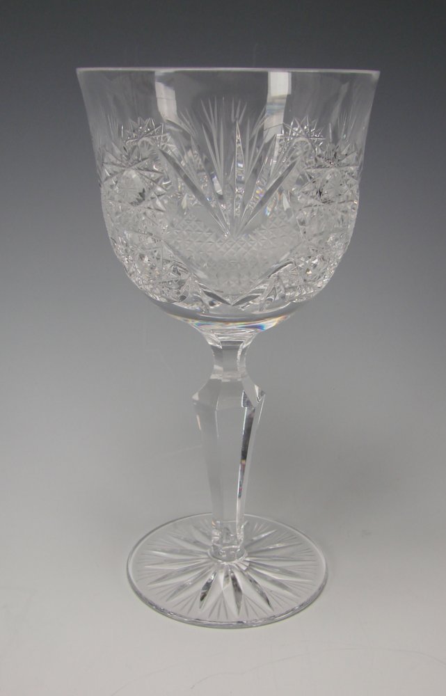 Ceska Czech Cut Crystal Grand Renaissance Large Wine Glass Stem Ceska Czech Cut Crystal Grand Renaissance Large Wine Glass Stem