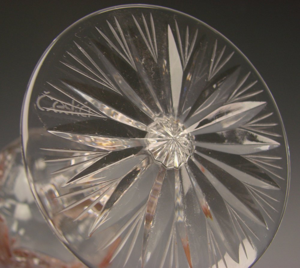 Ceska Czech Cut Crystal Grand Renaissance Large Wine Glass Stem Ceska Czech Cut Crystal Grand Renaissance Large Wine Glass Stem