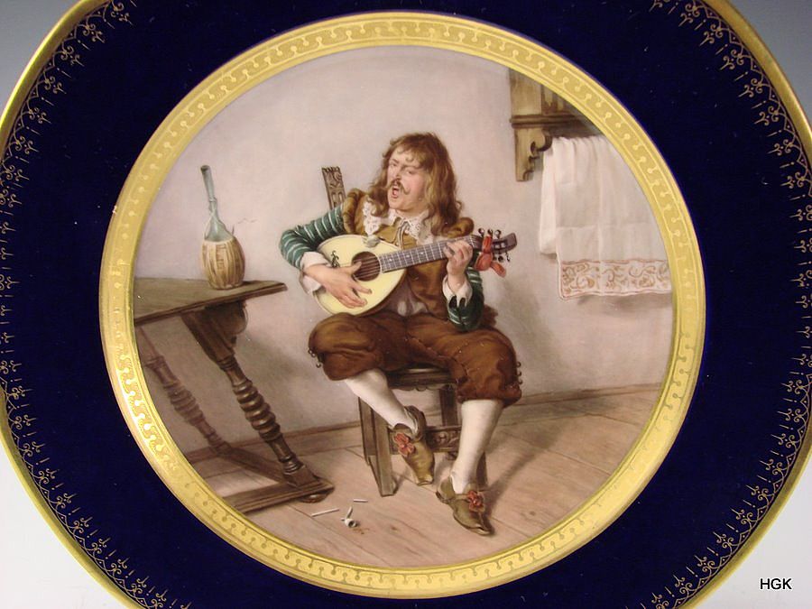 19c Franz Xavier Thallmaier German Hand Painted Porcelain Portrait Plate 19c Franz Xavier Thallmaier German Hand Painted Porcelain Portrait Plate