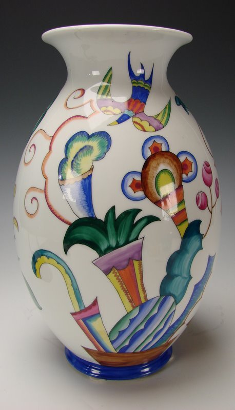 Augarten Wien Franz Von Zulow Art Deco Hand Painted Porcelain Vase Augarten Wien Franz Von Zulow Art Deco Hand Painted Porcelain Vase
