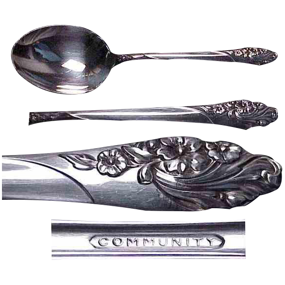 Community Plate Evening Star Pattern Berry Spoon Community Plate Evening Star Pattern Berry Spoon
