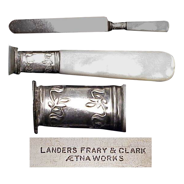 Pair of Landers Frary & Clark Mother Of Pearl Handled 8 & 1/2" Knives Pair of Landers Frary & Clark Mother Of Pearl Handled 8 & 1/2" Knives