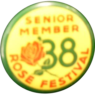 1938 Portland Rose Festival Senior Member Pinback Button 1938 Portland Rose Festival Senior Member Pinback Button