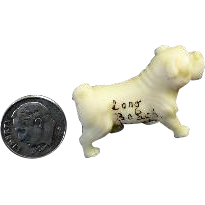 Tiny Molded Plastic Dog Figurine Souvenir of Long Beach WA Tiny Molded Plastic Dog Figurine Souvenir of Long Beach WA
