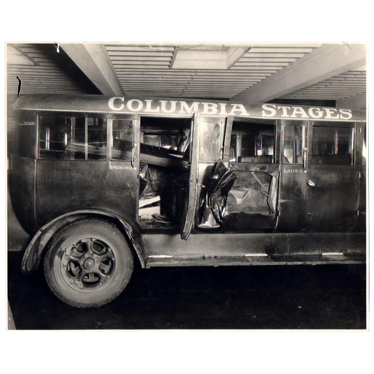 Old Photograph of a Wrecked 1920's Bus from the City of Roses Old Photograph of a Wrecked 1920's Bus from the City of Roses