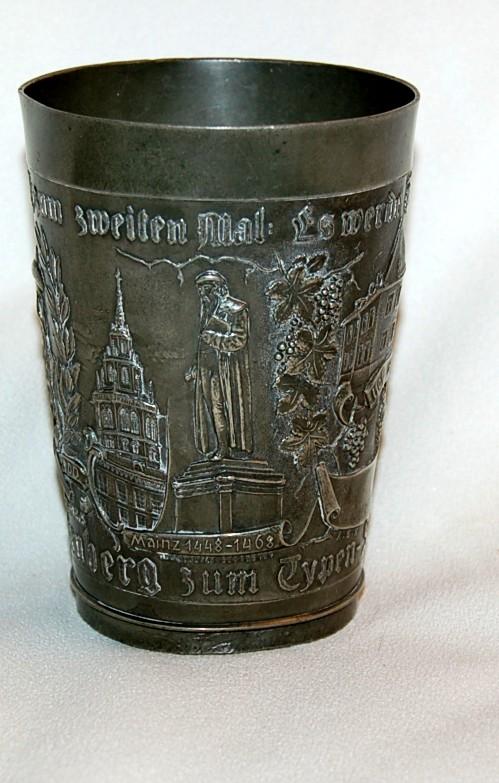 Circa 1900's Pewter German Souvenir Tumbler / Beaker Circa 1900's Pewter German Souvenir Tumbler / Beaker