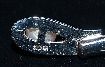 Sterling Silver Stylized Tie Clasp with a Pearl ( look alike ) Sterling Silver Stylized Tie Clasp with a Pearl ( look alike )