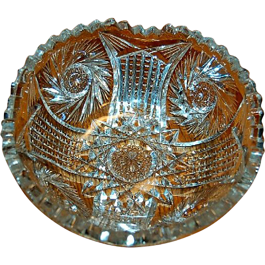 Fine Brilliant Period American Cut Glass Bowl Fine Brilliant Period American Cut Glass Bowl