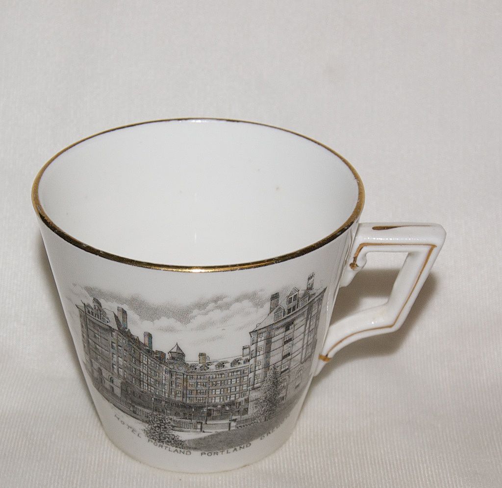 Early 1890's Souvenir Cup & Saucer of " Portland Oregon " Early 1890's Souvenir Cup & Saucer of " Portland Oregon "